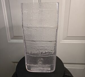 Lindshammar Glasbruk By Christer Sjogran Sweden Textured Glass Vase Rare MCM